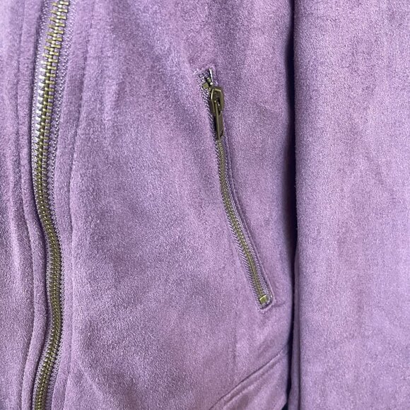 Eden Society Womens Purple Drapey Moto Jacket Stitch Sz L - New - Picture 5 of 8
